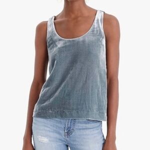 NWT J. Crew Velvet Tank Top Gray Size 2